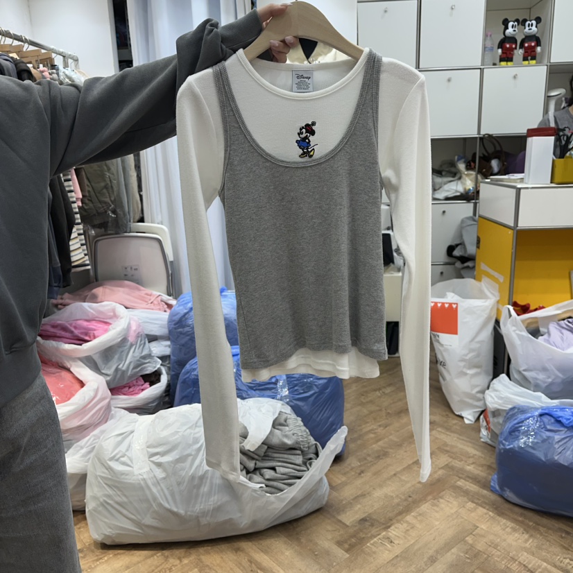 DE LINE東大門㊣直郵女裝新款時尚真品人氣套裝兩件套雙層DE LINE套裝