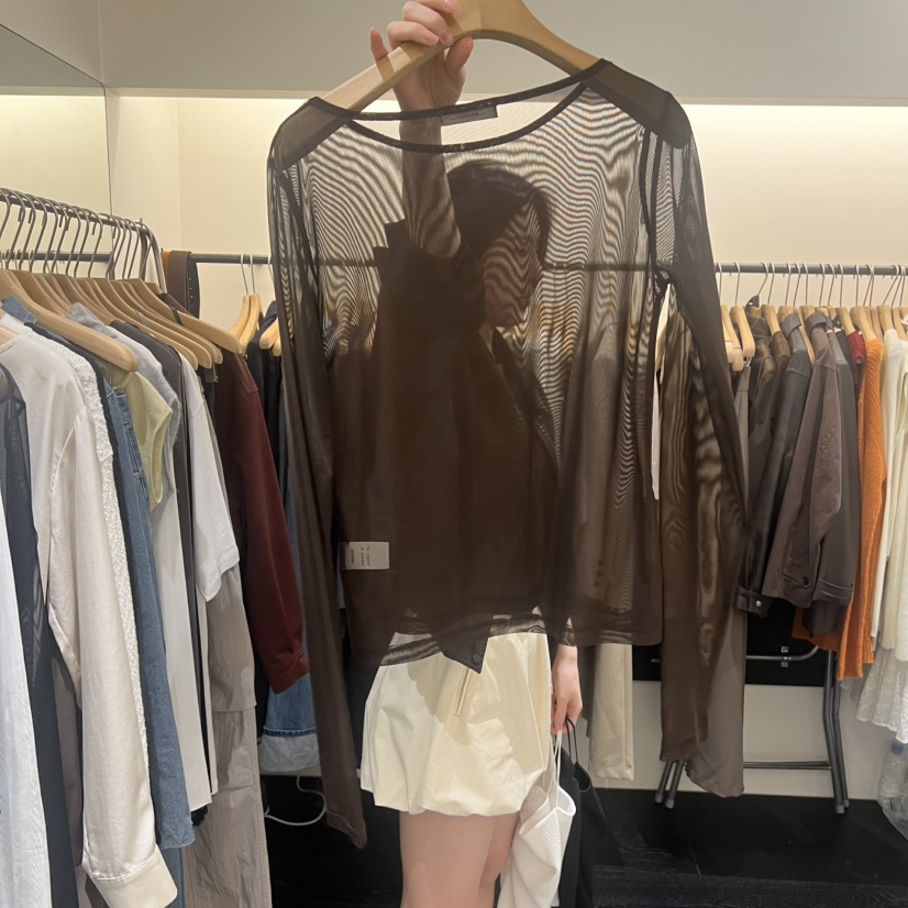 OBSESS韓國代購㊣女裝新款真品熱賣25秋冬推薦人氣長袖T恤網眼OBSESS/EARLY BIRD長袖T恤