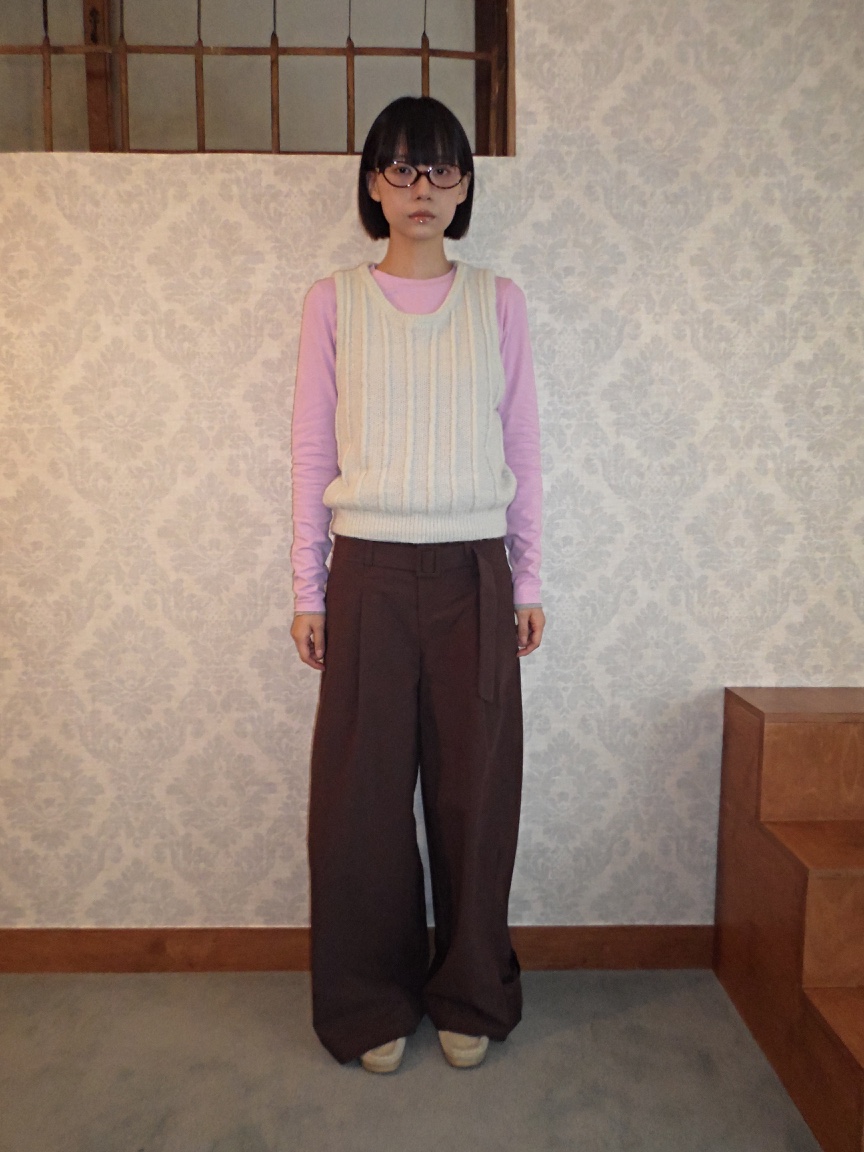 CCW東大門㊣直郵女裝新品職業時尚真品25秋冬推薦休閑褲含腰帶CCW--NYUNYU休閑褲