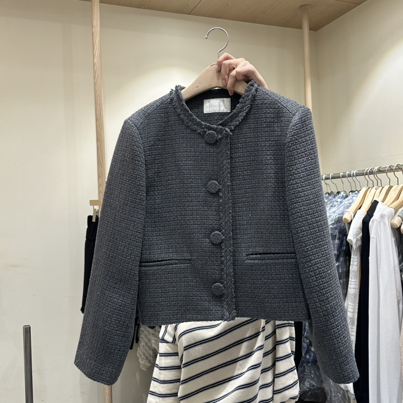 VINTAGE VIBE東大門㊣代購女裝新品休閑人氣時尚25秋冬夾克VINTAGE VIBE夾克圖色1