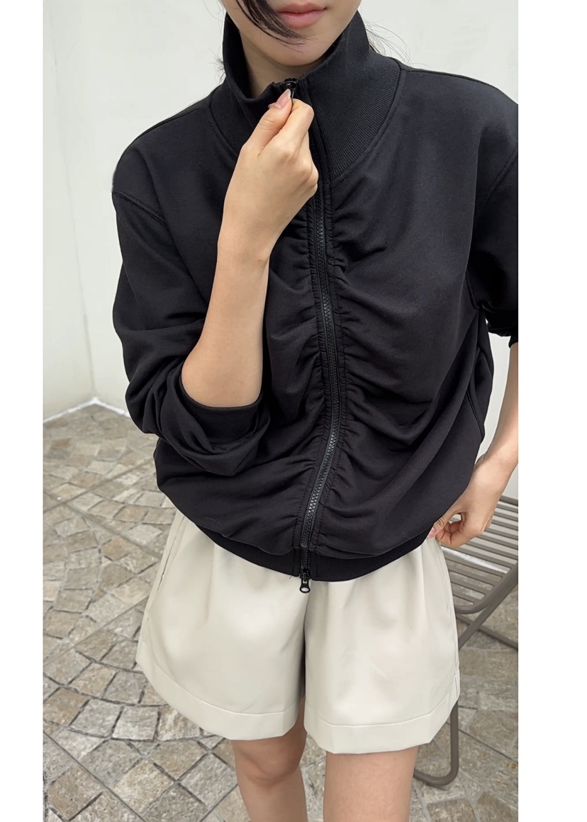 CLASSY-O東大門㊣代購女士新款25秋冬熱賣真品夾克拉鏈褶皺CLASSY-O夾克