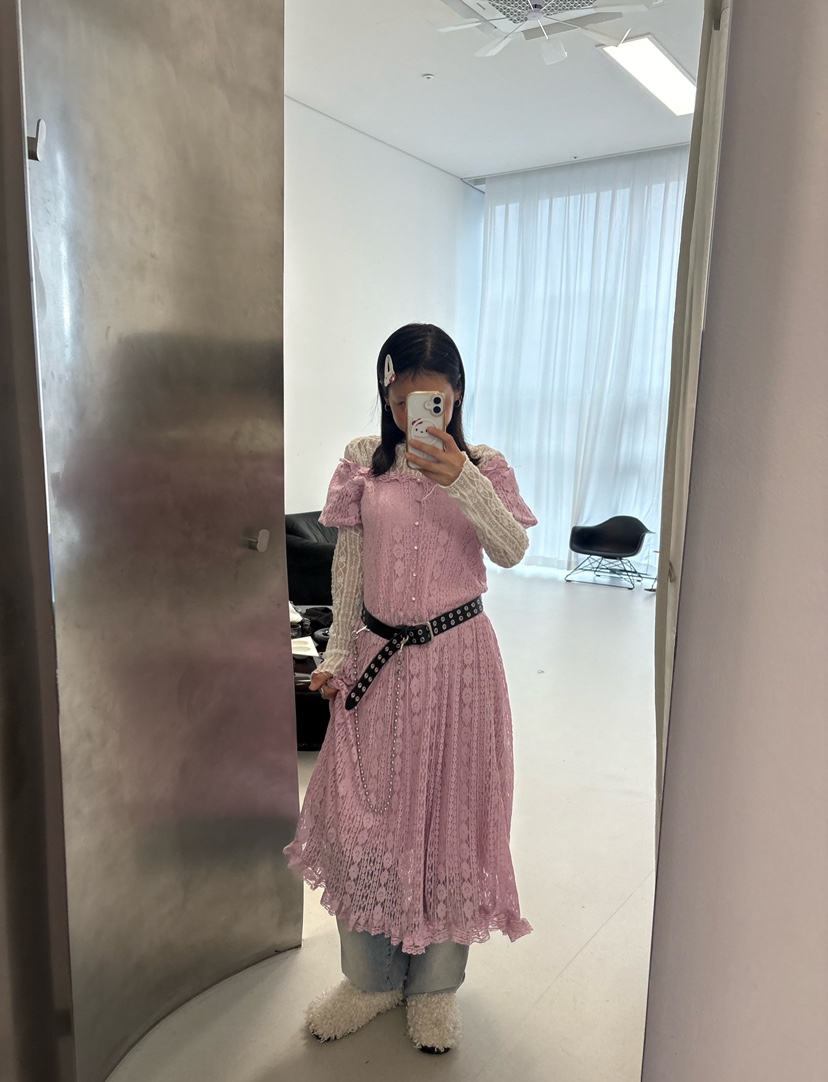 PLATFORM-L東大門㊣實拍女裝新款職業推薦真品連衣裙蕾絲長款PLATFORM連衣裙