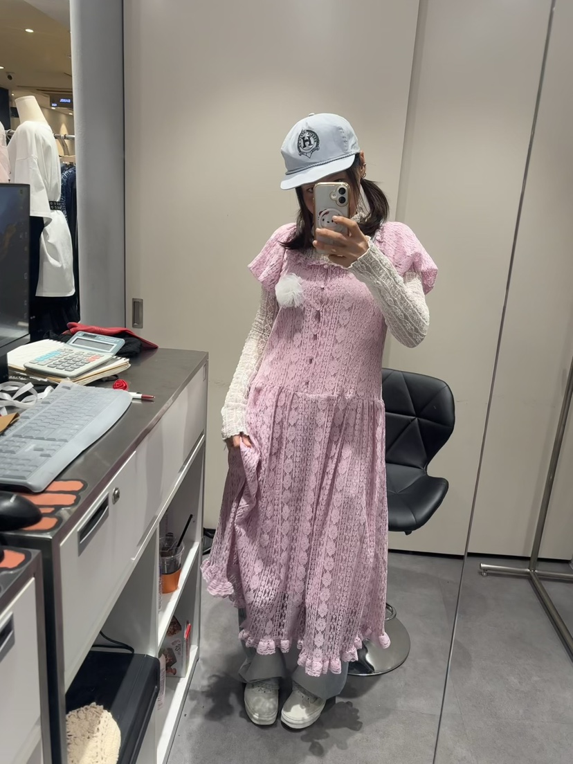 PLATFORM-L東大門㊣實拍女裝新款職業推薦真品連衣裙蕾絲長款PLATFORM連衣裙