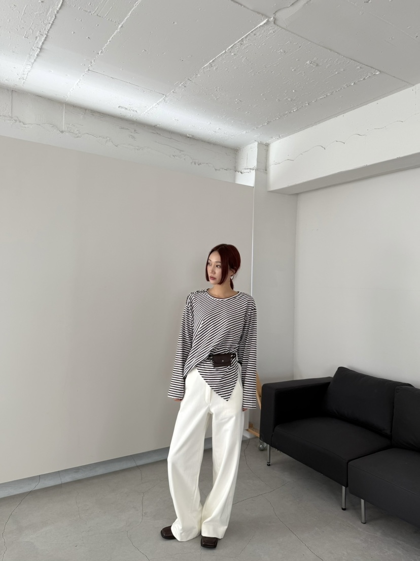 OVER NEAR東大門㊣代購女裝新品推薦25秋冬真品休閑長袖T恤OVER NEAR長袖T恤