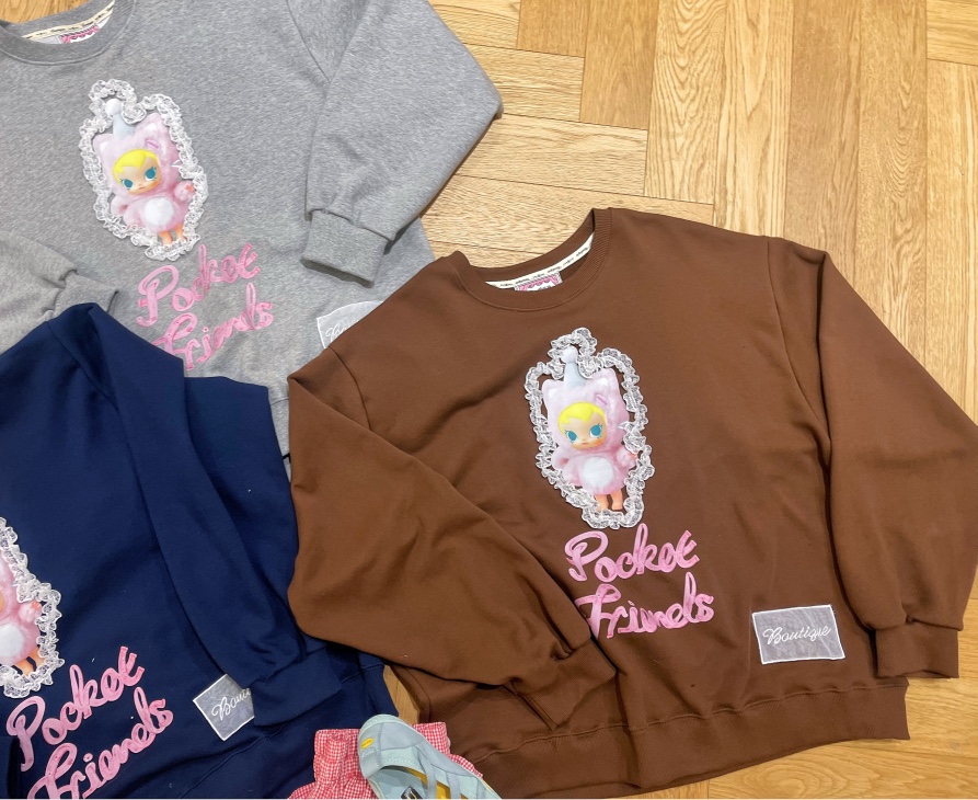 BOUTIQUE-L東大門㊣代購女裝新款25秋冬熱賣真品時尚職業衛衣BOUTIQUE-L衛衣
