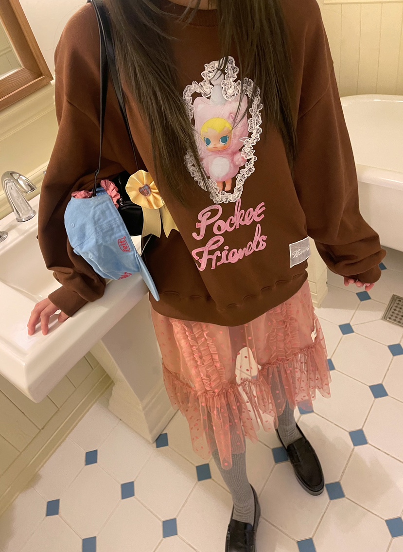 BOUTIQUE-L東大門㊣代購女裝新款25秋冬熱賣真品時尚職業衛衣BOUTIQUE-L衛衣