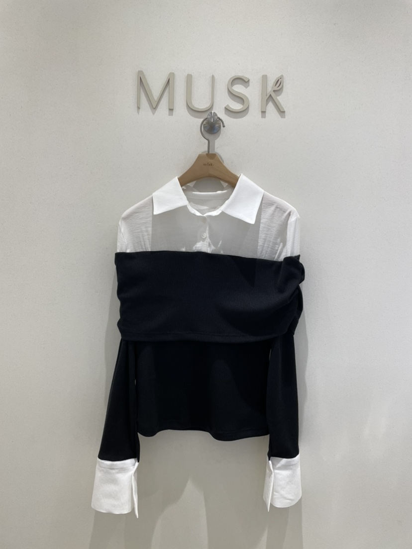 MUSK韓國直郵㊣女裝新品休閑熱賣職業人氣推薦真品襯衫蕾絲衫MUSK襯衫/蕾絲衫圖色3