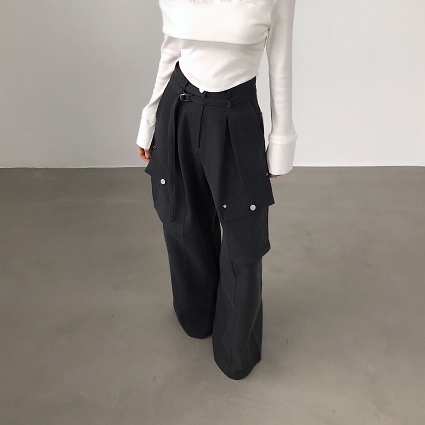 2TWO MOON東大門㊣實拍女裝新品時尚真品休閑褲含腰帶口袋2TWO MOON休閑褲