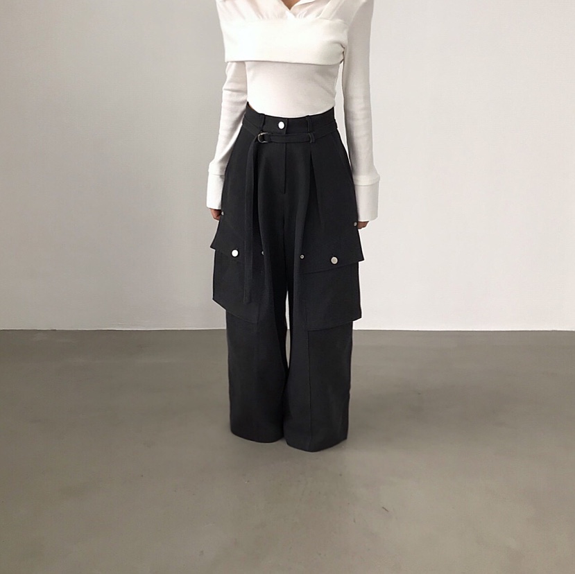 2TWO MOON東大門㊣實拍女裝新品時尚真品休閑褲含腰帶口袋2TWO MOON休閑褲