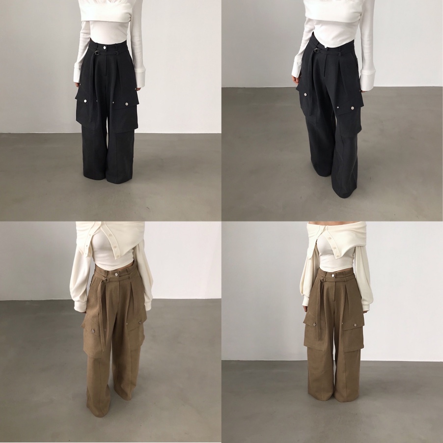 2TWO MOON東大門㊣實拍女裝新品時尚真品休閑褲含腰帶口袋2TWO MOON休閑褲