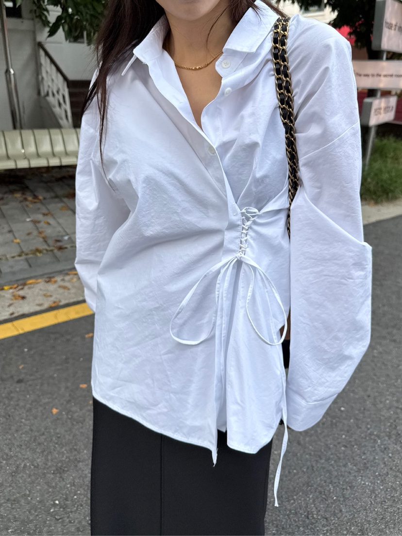 SOLAR韓國代購㊣女士新品職業時尚真品熱賣人氣推薦襯衫蕾絲衫SOLAR襯衫/蕾絲衫圖色2