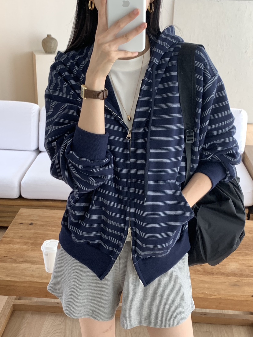 WOOD韓國代購㊣女士新品熱賣職業時尚休閑推薦夾克連帽拉鏈衫WOOD夾克