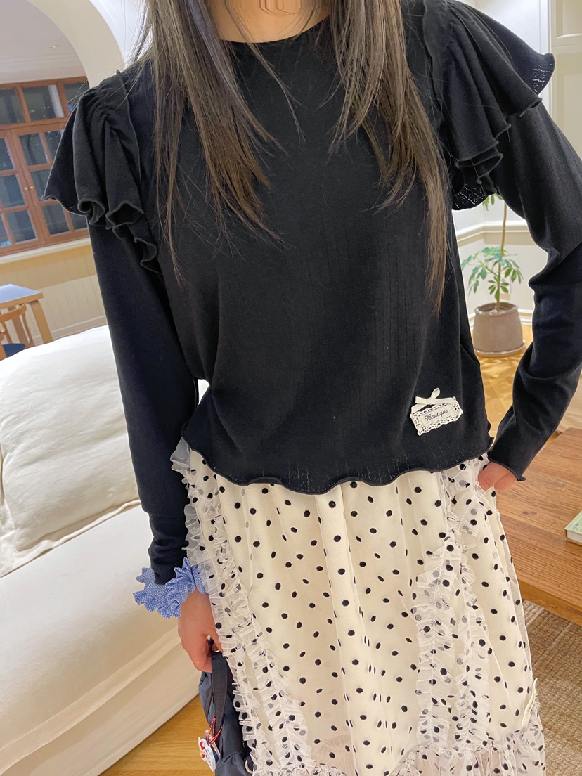 BOUTIQUE-L韓國直郵㊣女裝新品休閑真品人氣時尚職業長袖T恤BOUTIQUE-L長袖T恤圖色2