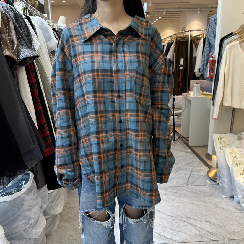 CHEAP-CHIC東大門㊣實拍女士新品真品時尚職業襯衫蕾絲衫格紋CHEAP-CHIC/CHARLES THE SECOND襯衫/蕾絲衫圖色2