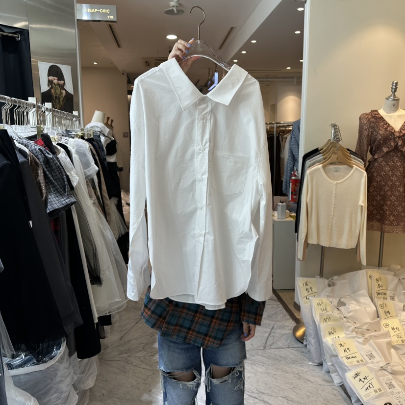 CHEAP-CHIC東大門㊣實拍女士新品真品時尚職業襯衫蕾絲衫格紋CHEAP-CHIC/CHARLES THE SECOND襯衫/蕾絲衫圖色3