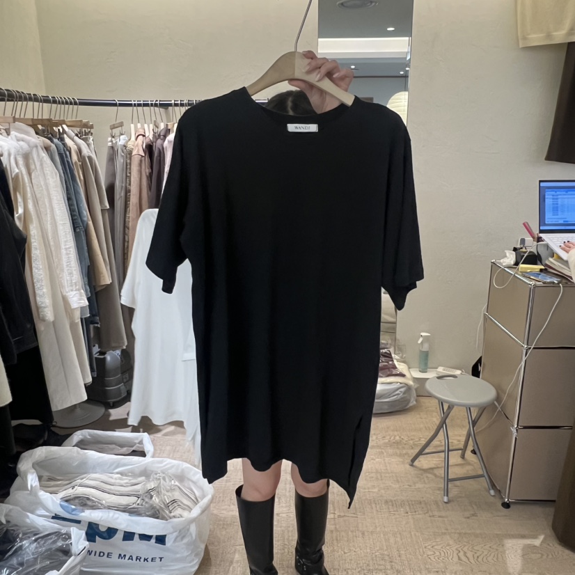 W AND J韓國直郵㊣女裝新品人氣熱賣休閑職業真品T恤開衩W AND JT恤圖色2