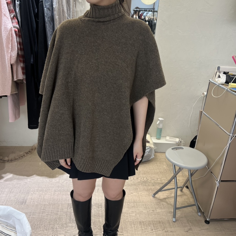 W AND J東大門㊣直郵女裝新品職業真品時尚針織衫斗篷高領W AND J針織衫圖色1