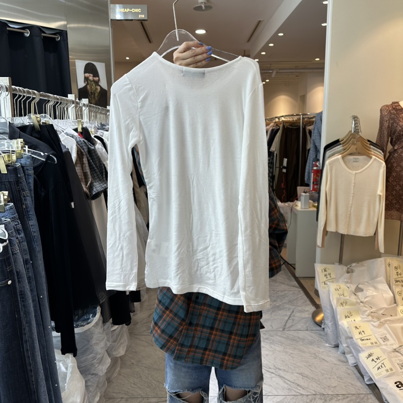 CHEAP-CHIC東大門㊣代購女士新款真品休閑推薦職業長袖T恤CHEAP-CHIC/CHARLES THE SECOND長袖T恤
