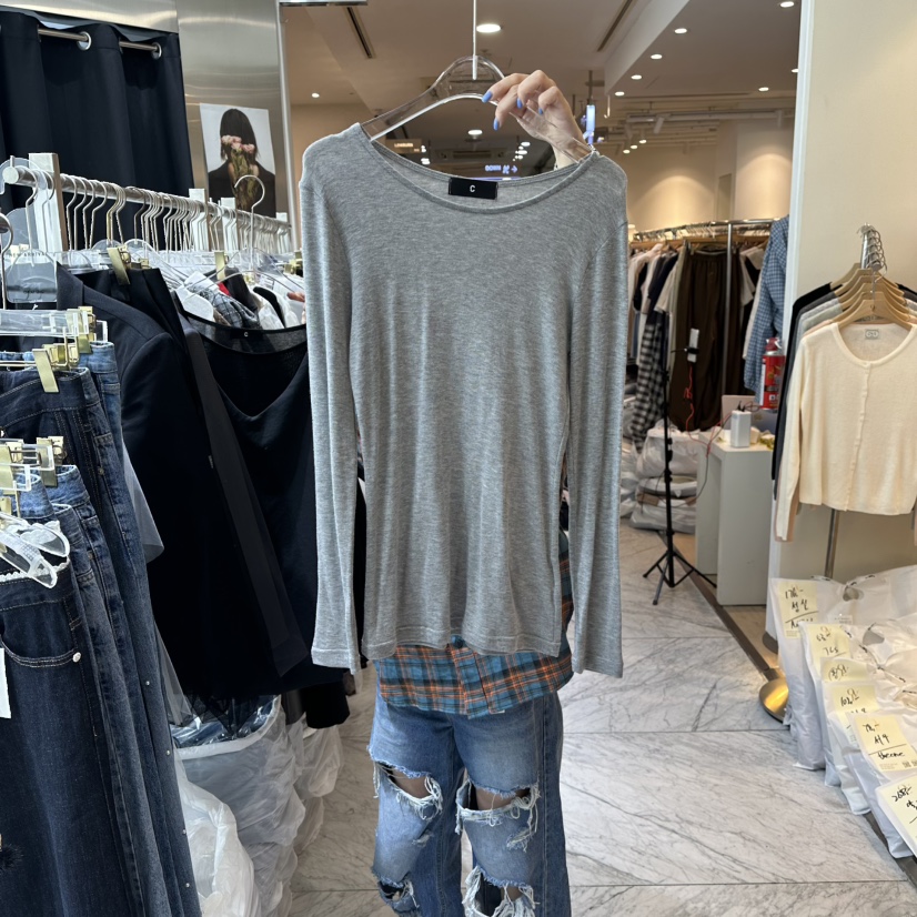 CHEAP-CHIC東大門㊣代購女士新款真品休閑推薦職業長袖T恤CHEAP-CHIC/CHARLES THE SECOND長袖T恤圖色2