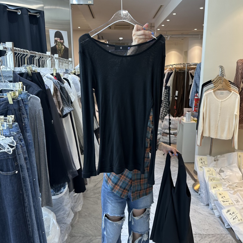 CHEAP-CHIC東大門㊣代購女士新款真品休閑推薦職業長袖T恤CHEAP-CHIC/CHARLES THE SECOND長袖T恤圖色3