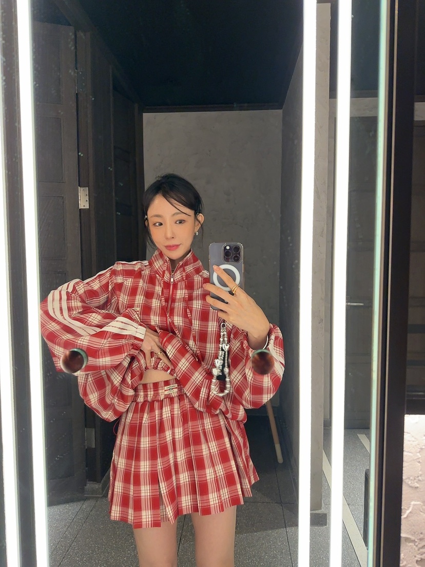 PALETTE-Q韓國代購㊣女裝新品推薦休閑職業裙褲百褶格紋褶裙PALETTE裙褲