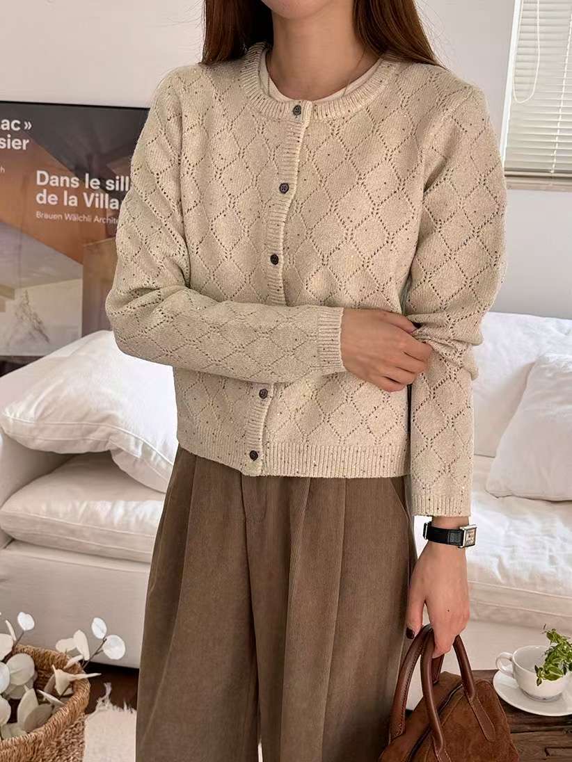 BROTE韓國代購㊣女士新款職業休閑人氣推薦25秋冬真品毛衣開衫BROTE毛衣圖色3