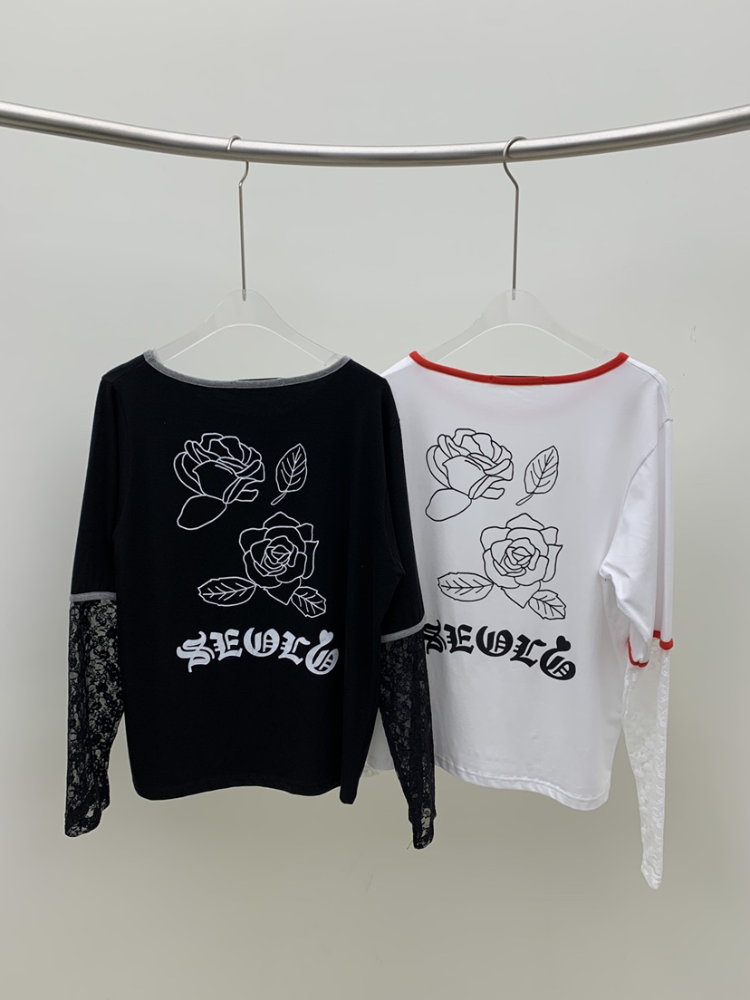 SEOLO東大門㊣實拍女裝新款休閑熱賣推薦時尚職業人氣長袖T恤Seolo seoul長袖T恤