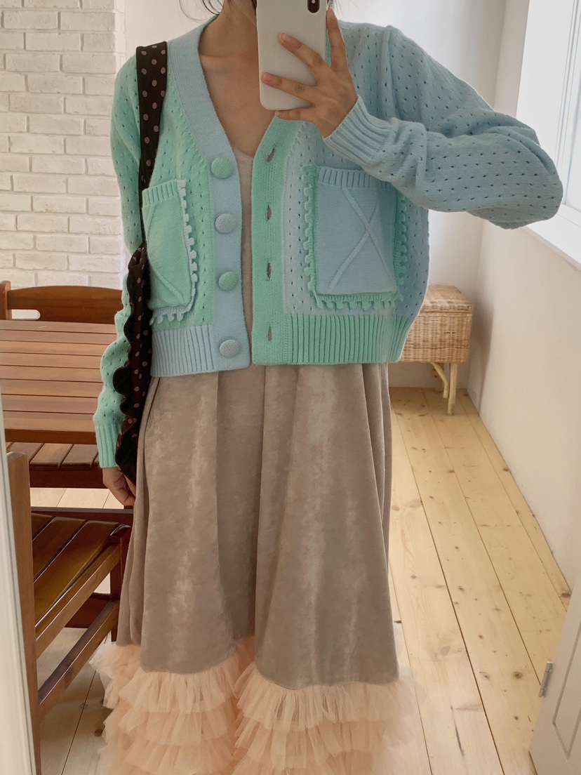 MAISONDEGLORY韓國直郵㊣女裝新款25秋冬時尚真品針織衫開衫MAISON DE GLORY針織衫圖色2