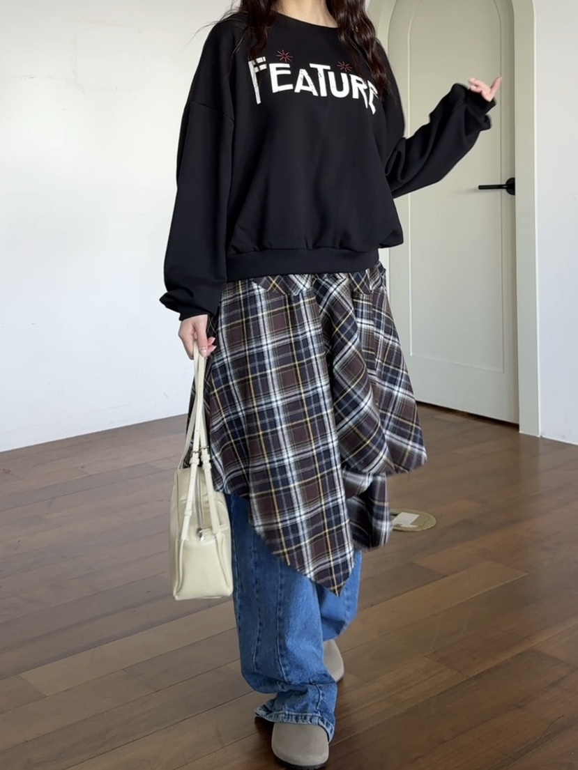 ZITTEN東大門㊣實拍女士新款熱賣休閑人氣半身裙中短裙格紋ZITTEN半身裙/中短裙