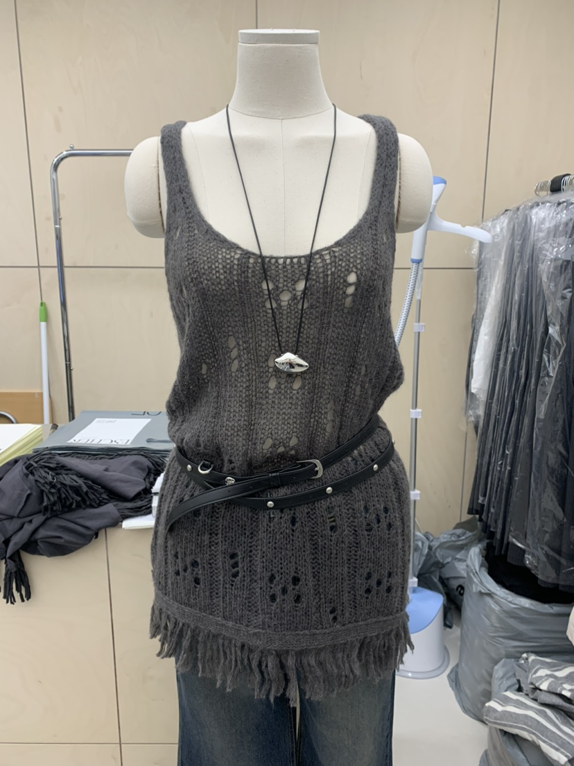 ESCHER東大門㊣實拍女裝新品真品推薦連衣裙不含腰帶馬海毛ESCHER連衣裙圖色1