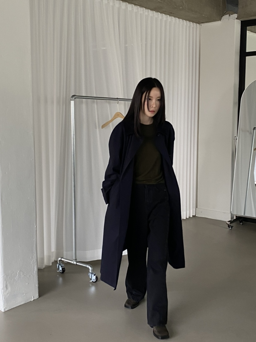 MOVENNE東大門㊣實拍女裝新品25秋冬推薦時尚長款風衣絨面革MOVENNE長款風衣