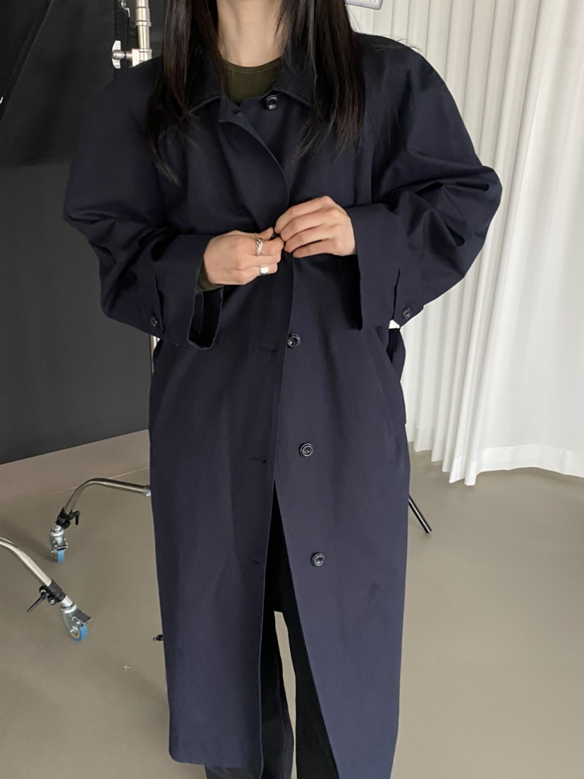 MOVENNE東大門㊣實拍女裝新品25秋冬推薦時尚長款風衣絨面革MOVENNE長款風衣