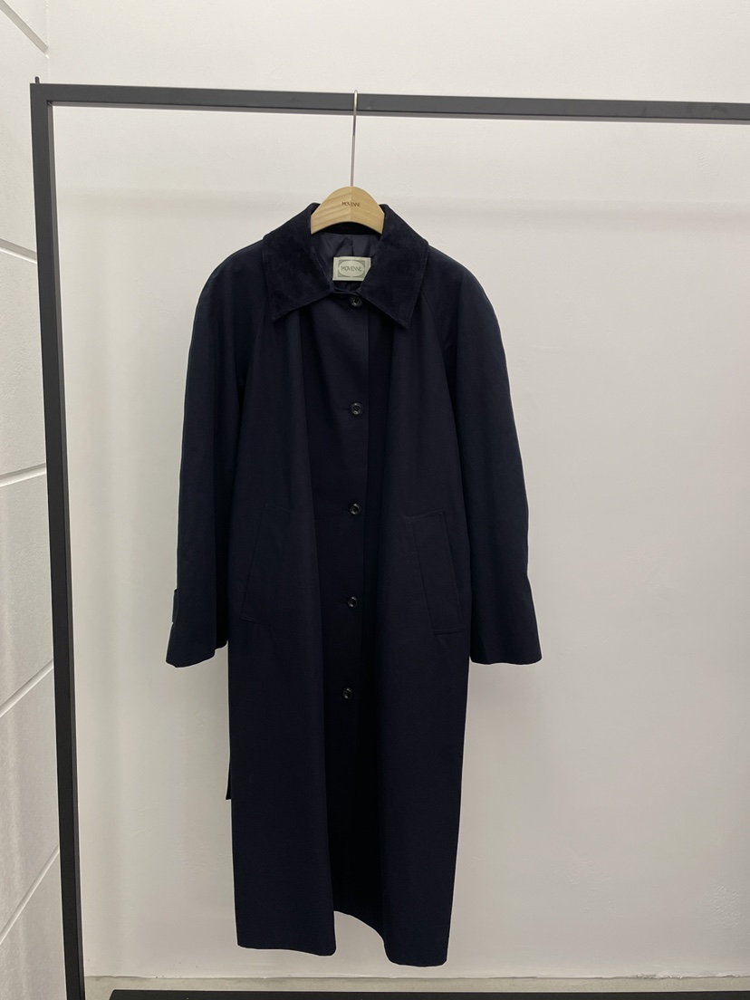 MOVENNE東大門㊣實拍女裝新品25秋冬推薦時尚長款風衣絨面革MOVENNE長款風衣圖色2