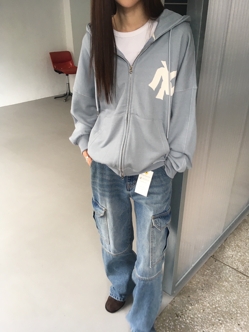 CEDARWOOD韓國代購㊣女裝新款時尚職業休閑25秋冬夾克拉鏈兜帽CEDARWOOD夾克圖色1