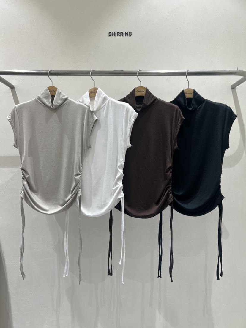 SHIRRING東大門㊣直郵女裝新品推薦熱賣25秋冬T恤莫代爾褶皺SHIRRINGT恤