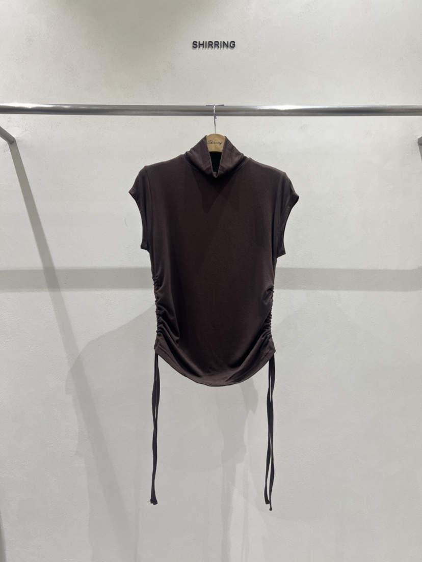 SHIRRING東大門㊣直郵女裝新品推薦熱賣25秋冬T恤莫代爾褶皺SHIRRINGT恤圖色3