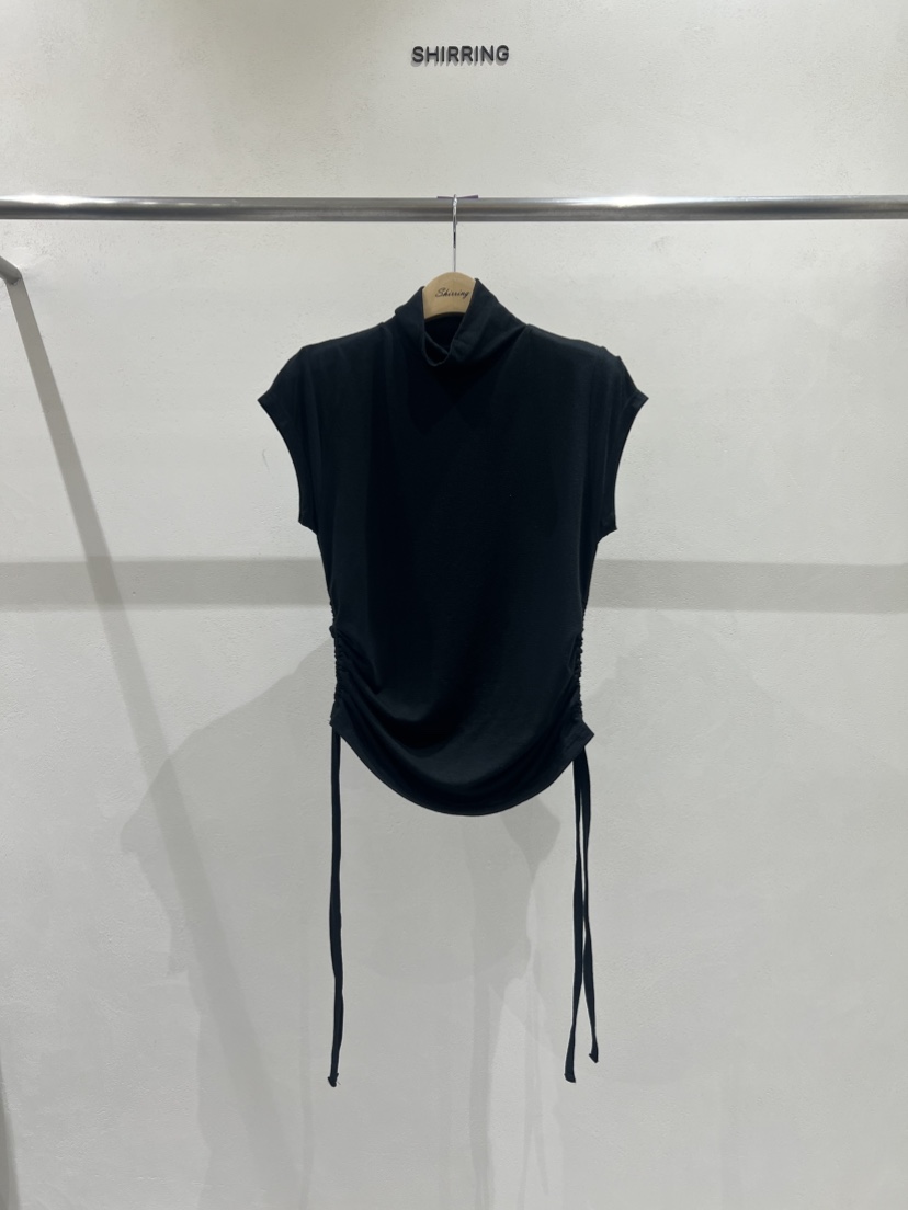SHIRRING東大門㊣直郵女裝新品推薦熱賣25秋冬T恤莫代爾褶皺SHIRRINGT恤圖色4