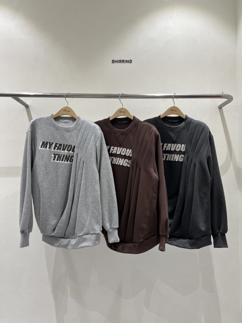 SHIRRING東大門㊣實拍女裝新品人氣推薦時尚職業休閑25秋冬衛衣SHIRRING衛衣