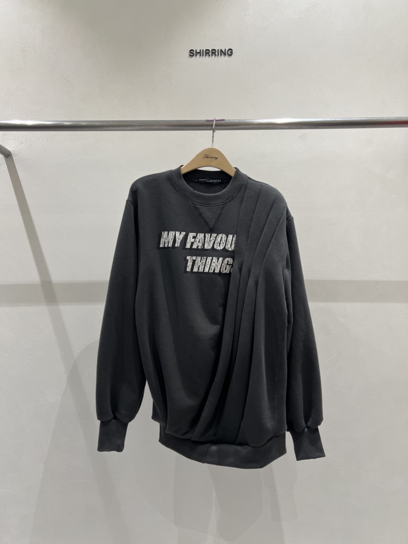 SHIRRING東大門㊣實拍女裝新品人氣推薦時尚職業休閑25秋冬衛衣SHIRRING衛衣圖色3