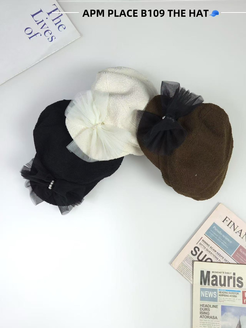 THE HAT-P韓國代購㊣女士新品時尚25秋冬熱賣真品帽子蕾絲THE HAT帽子