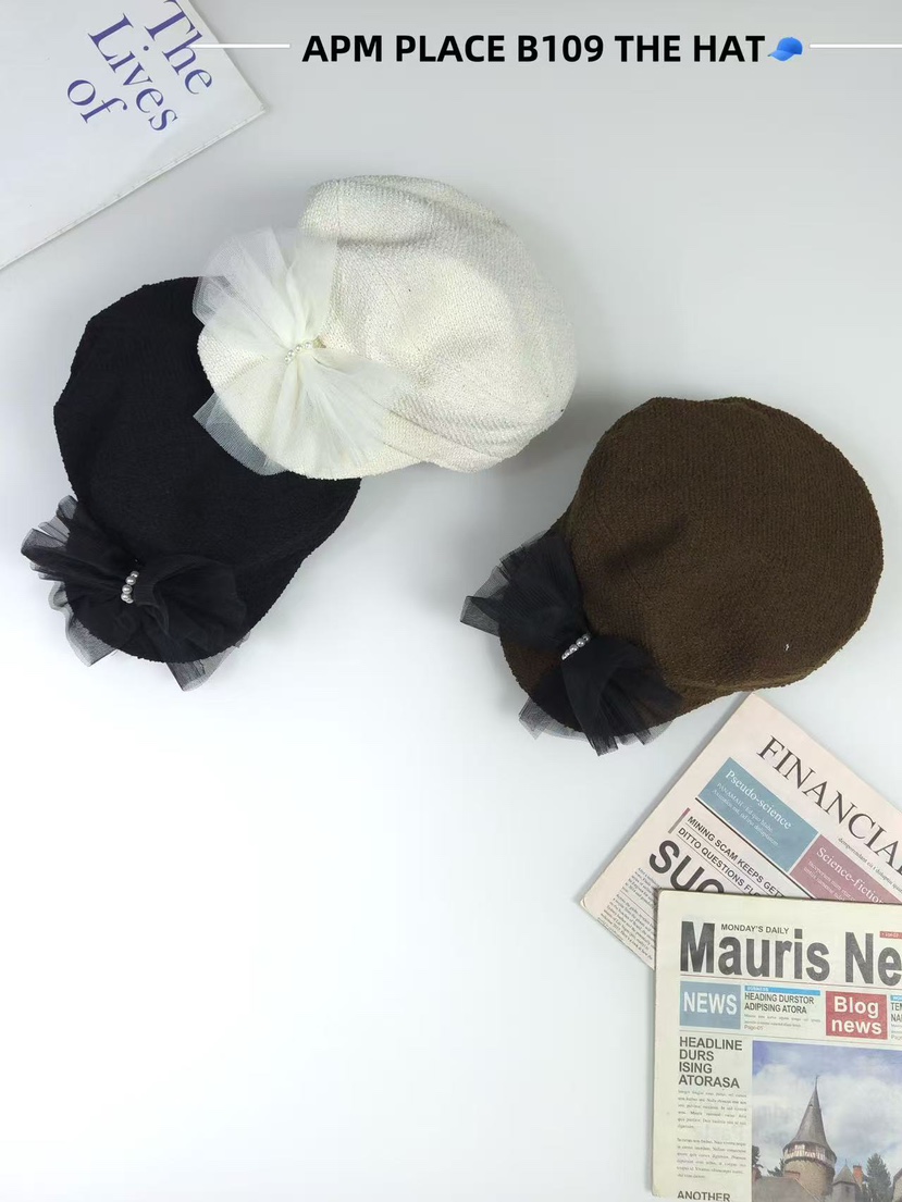 THE HAT-P韓國代購㊣女士新品時尚25秋冬熱賣真品帽子蕾絲THE HAT帽子