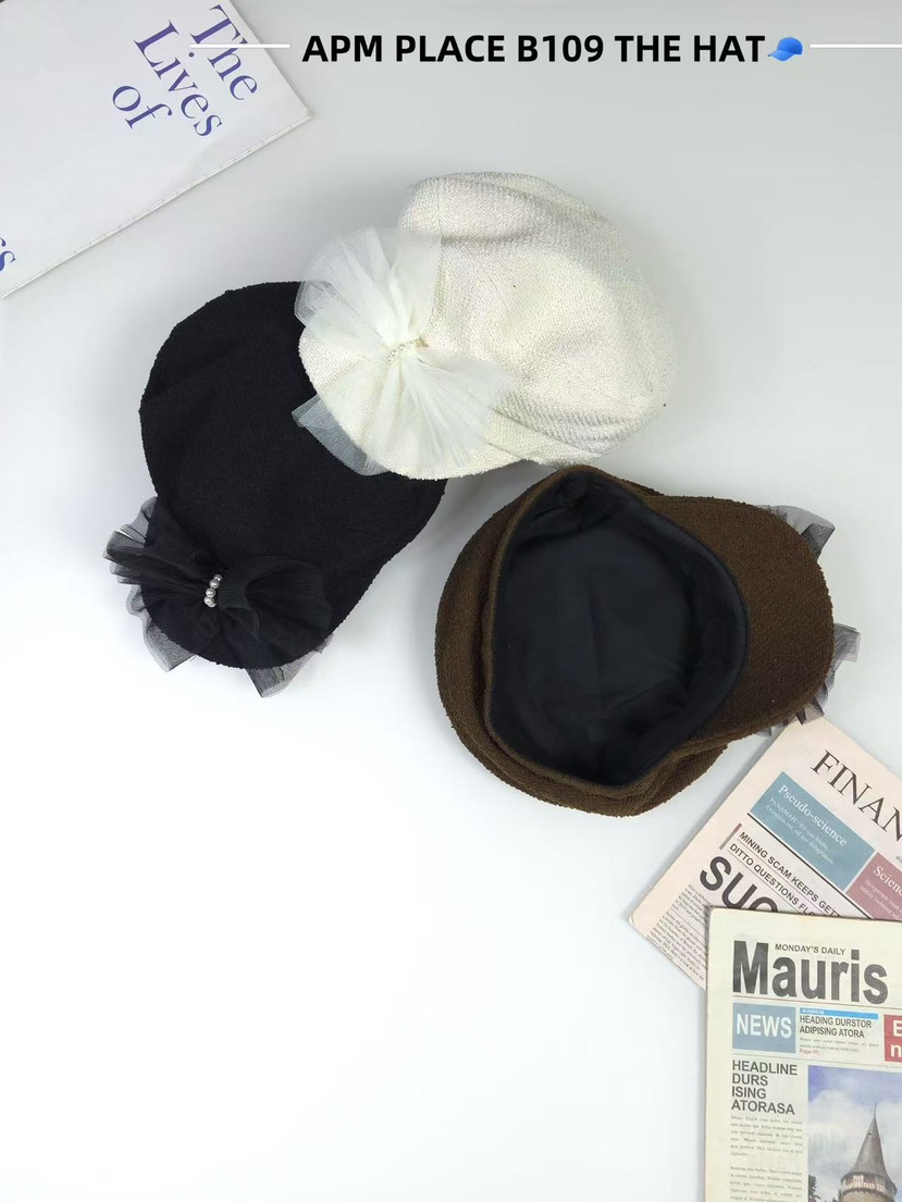 THE HAT-P韓國代購㊣女士新品時尚25秋冬熱賣真品帽子蕾絲THE HAT帽子