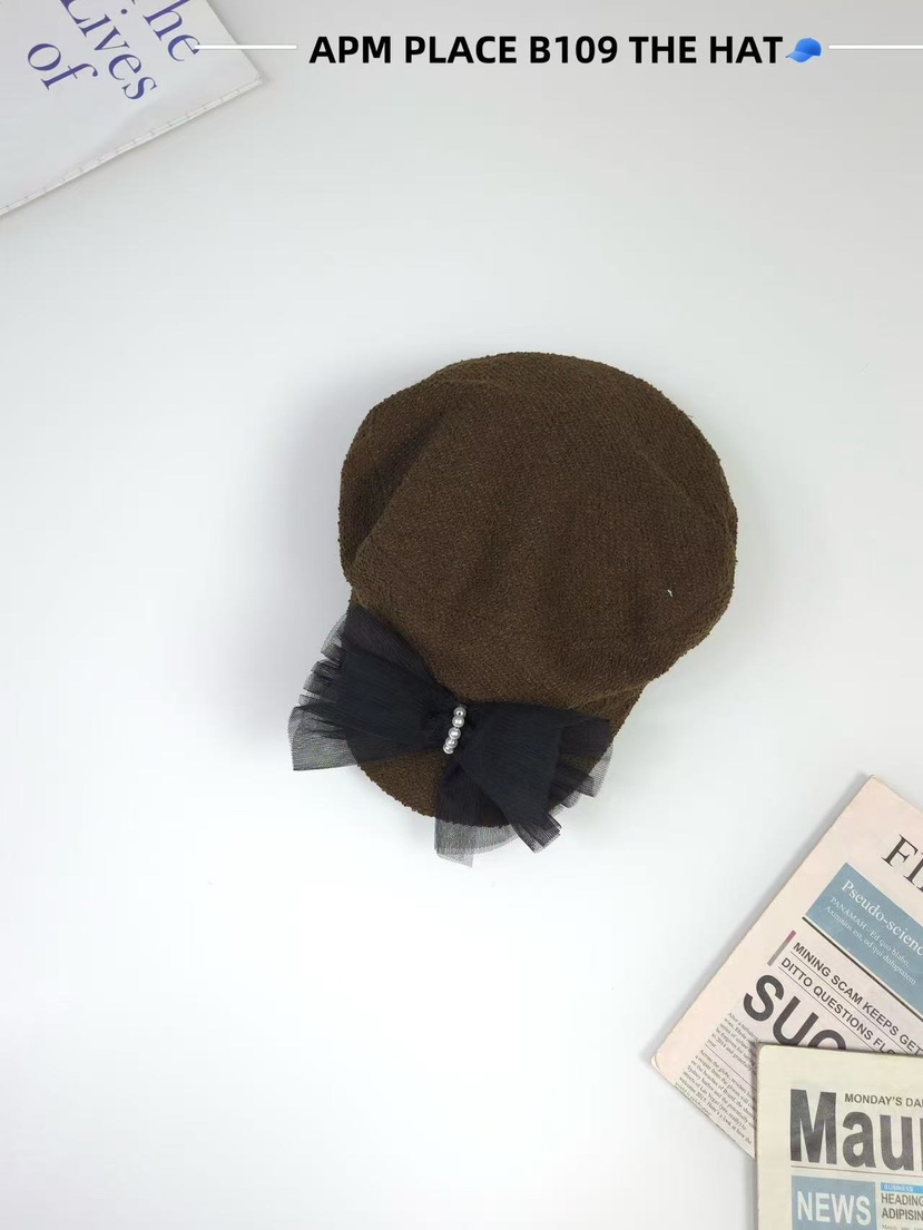 THE HAT-P韓國代購㊣女士新品時尚25秋冬熱賣真品帽子蕾絲THE HAT帽子圖色2