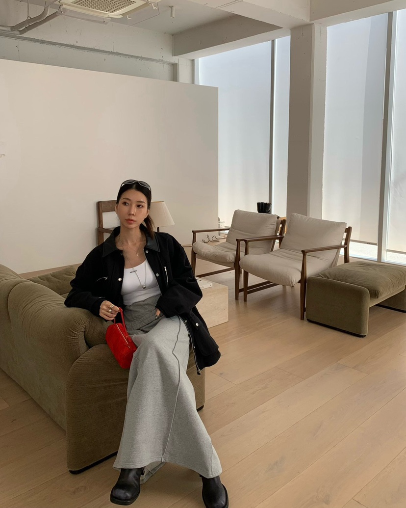 REVE CITE-L韓國直郵㊣女士新品職業熱賣休閑長裙不含腰帶REVE CITE長裙