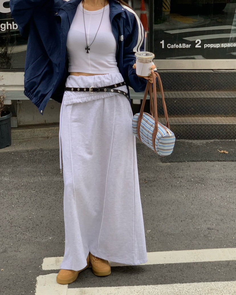 REVE CITE-L韓國直郵㊣女士新品職業熱賣休閑長裙不含腰帶REVE CITE長裙圖色1