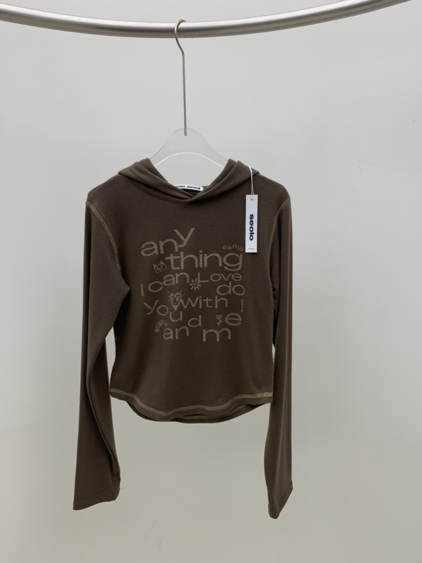 SEOLO韓國代購㊣女士新品人氣職業熱賣真品時尚衛衣保暖兜帽Seolo seoul衛衣圖色2