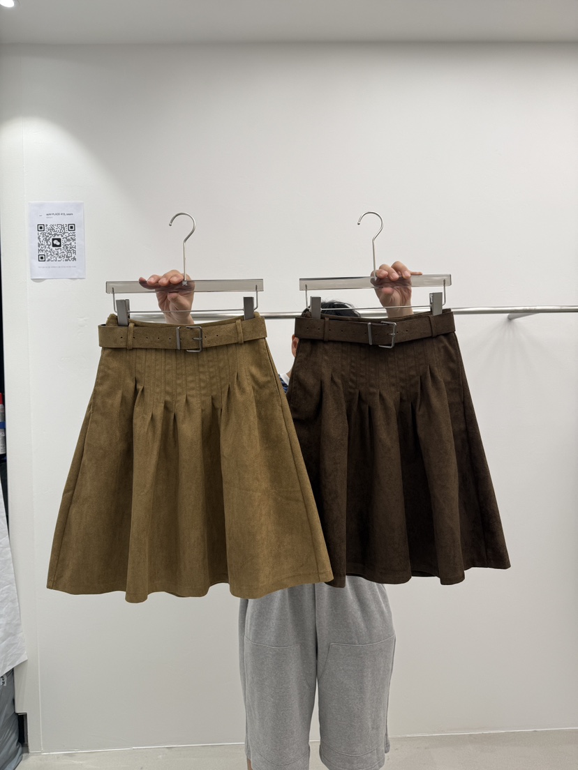 SEARE東大門㊣代購女士新品職業休閑推薦半身裙中短裙含腰帶SEARE半身裙/中短裙