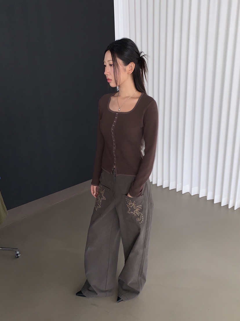 SUNDER MARKET韓國直郵㊣女裝新款人氣真品長袖T恤不含內搭SUNDER MARKET長袖T恤