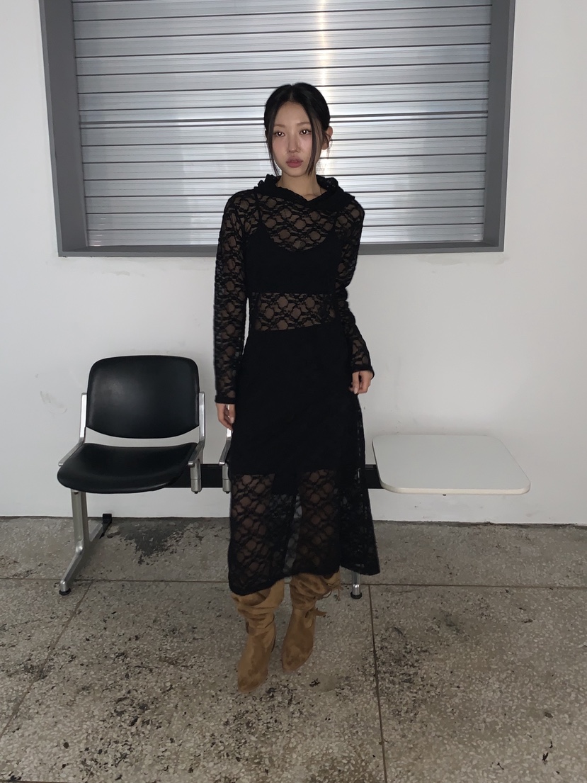 SUNDER MARKET東大門㊣實拍女士新款推薦25秋冬連衣裙不含腰帶SUNDER MARKET連衣裙