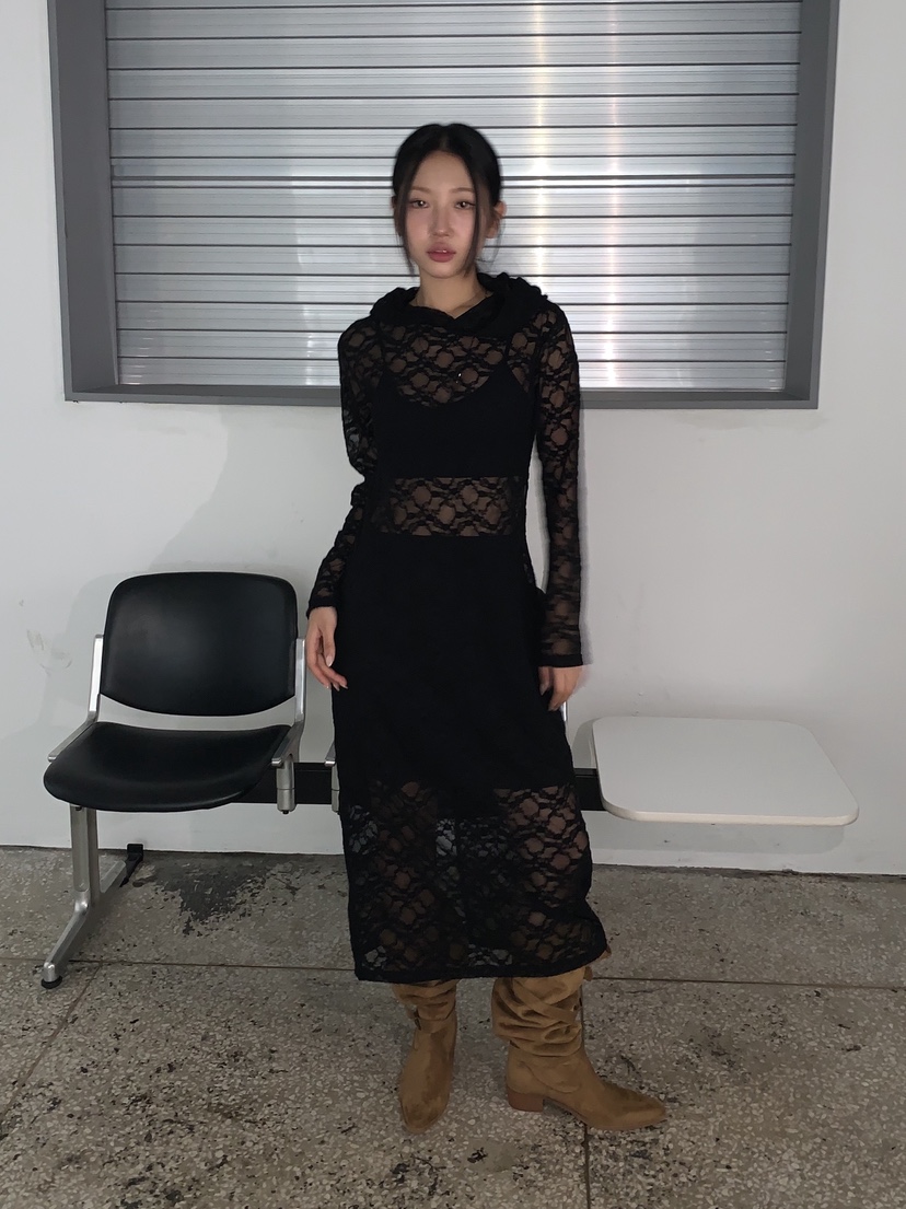 SUNDER MARKET東大門㊣實拍女士新款推薦25秋冬連衣裙不含腰帶SUNDER MARKET連衣裙圖色2